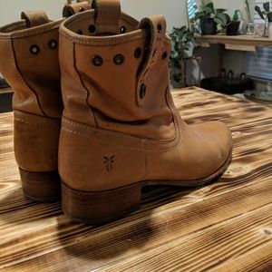 Frye tan leather ankle boots